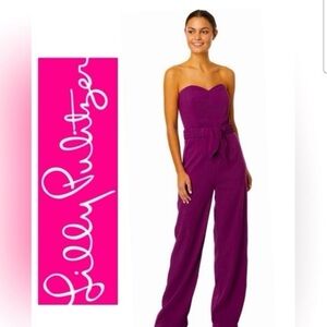 Lilly Pulitzer Vibrant Purple Strapless Jumpsuit